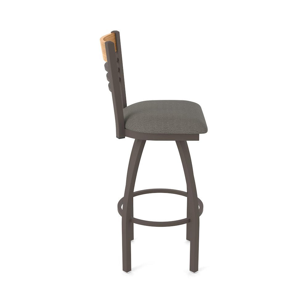 25" Swivel Counter Stool, Bronze Finish, Medium Back, Graph Chalice Seat. Picture 4