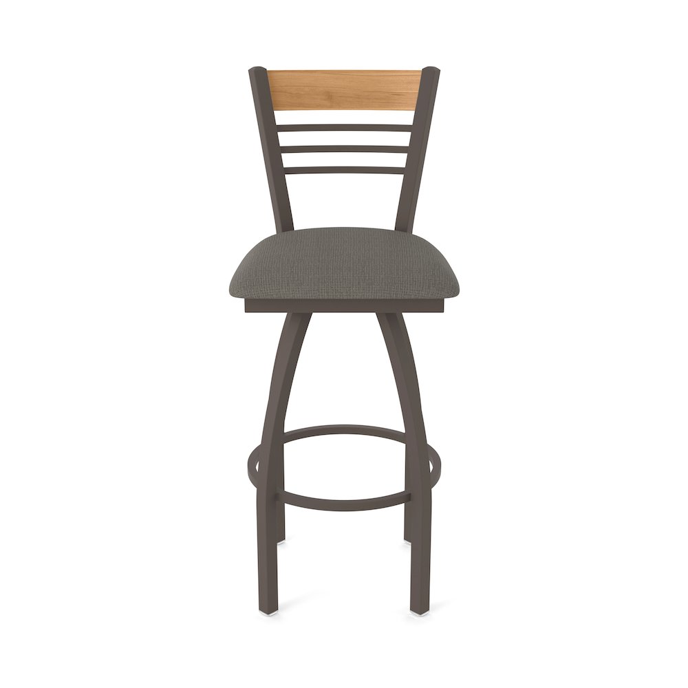 25" Swivel Counter Stool, Bronze Finish, Medium Back, Graph Chalice Seat. Picture 5