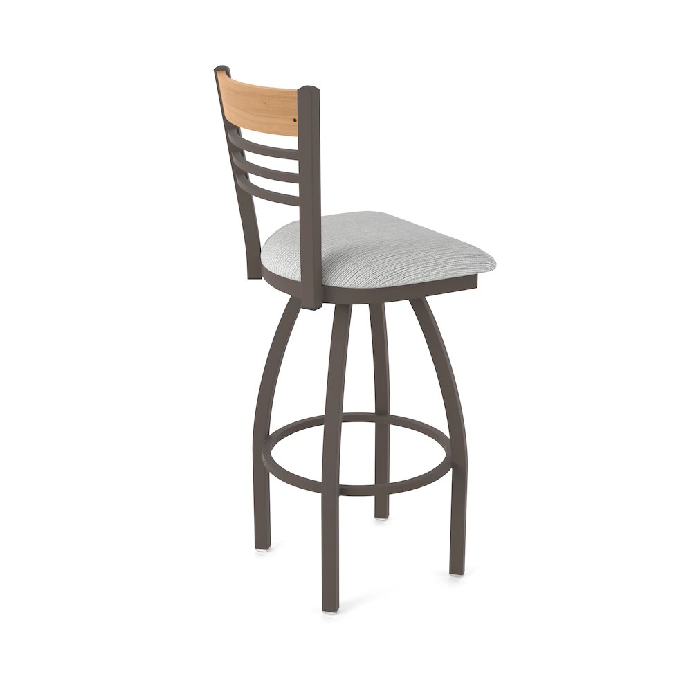 25" Swivel Counter Stool, Bronze Finish, Medium Back, Graph Alpine Seat. Picture 2