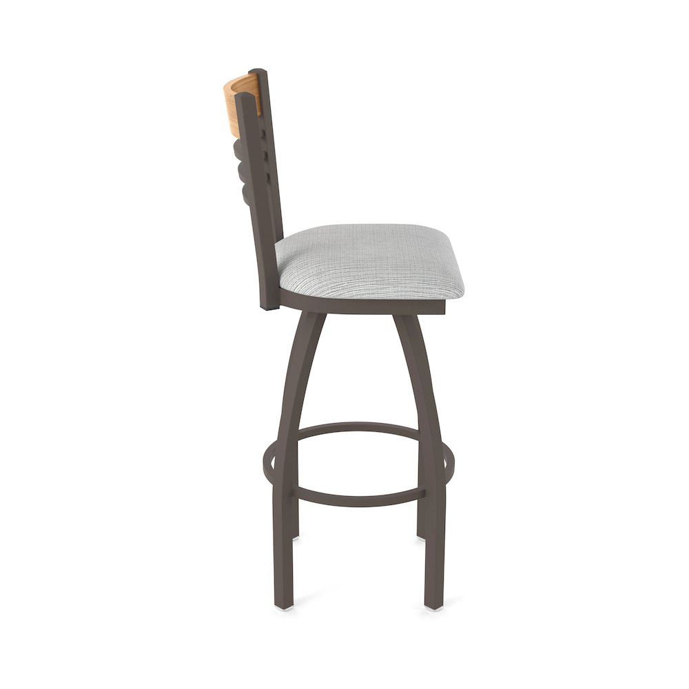 25" Swivel Counter Stool, Bronze Finish, Medium Back, Graph Alpine Seat. Picture 4