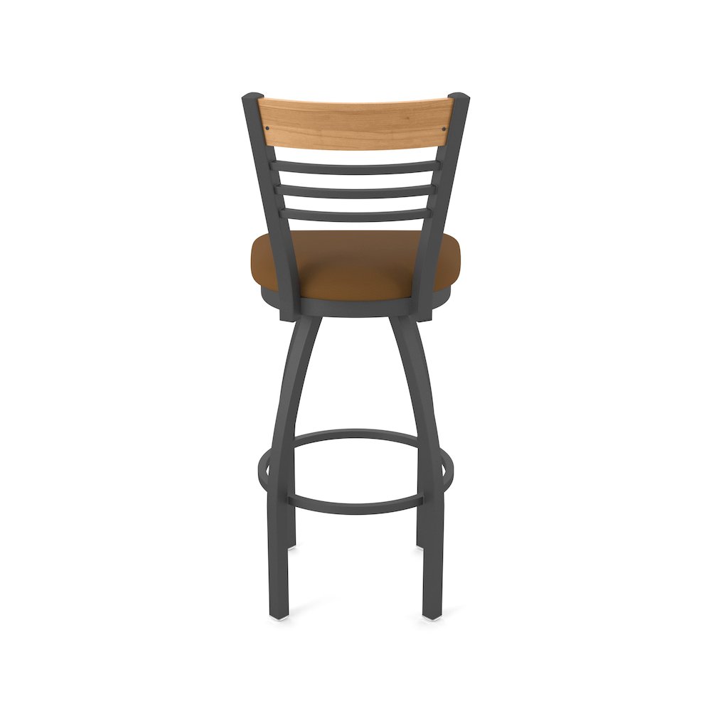 25" Swivel Counter Stool, Pewter Finish, Medium Back, Canter Thatch Seat. Picture 6