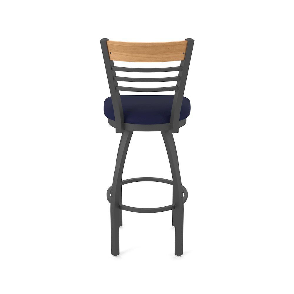 25" Swivel Counter Stool, Pewter Finish, Medium Back, Canter Twilight Seat. Picture 6