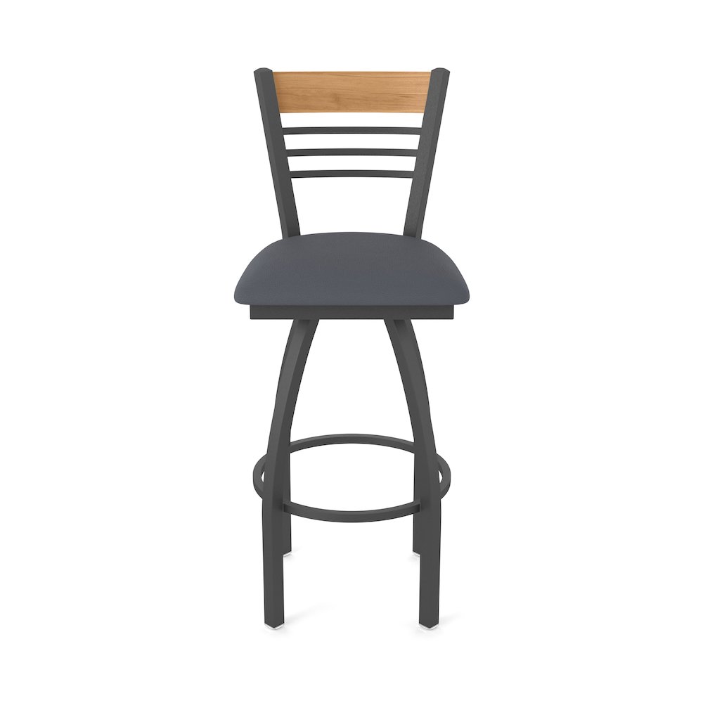 25" Swivel Counter Stool, Pewter Finish, Medium Back, Canter Storm Seat. Picture 5