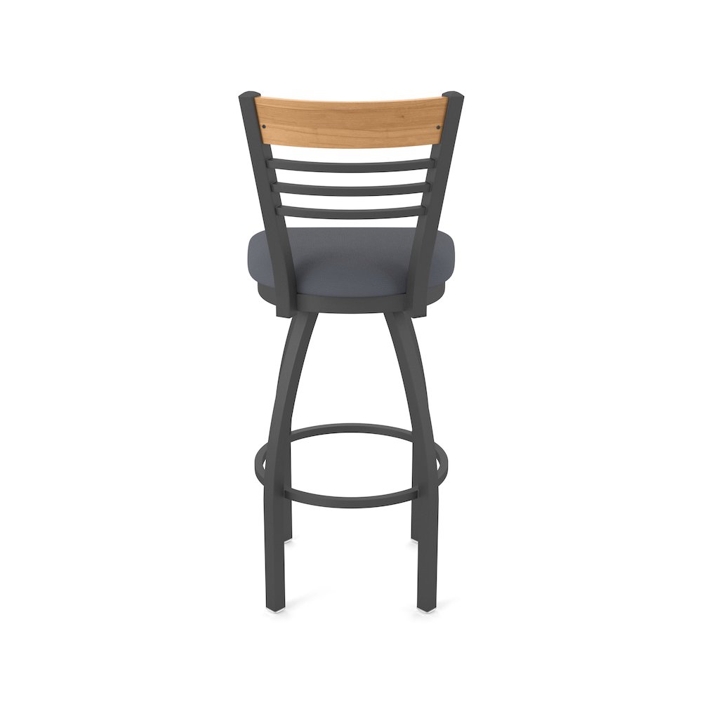 25" Swivel Counter Stool, Pewter Finish, Medium Back, Canter Storm Seat. Picture 6