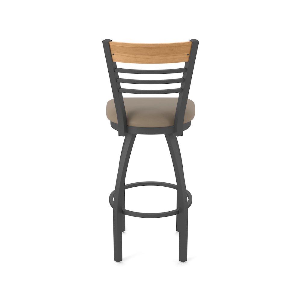 25" Swivel Counter Stool, Pewter Finish, Medium Back, Canter Earth Seat. Picture 6