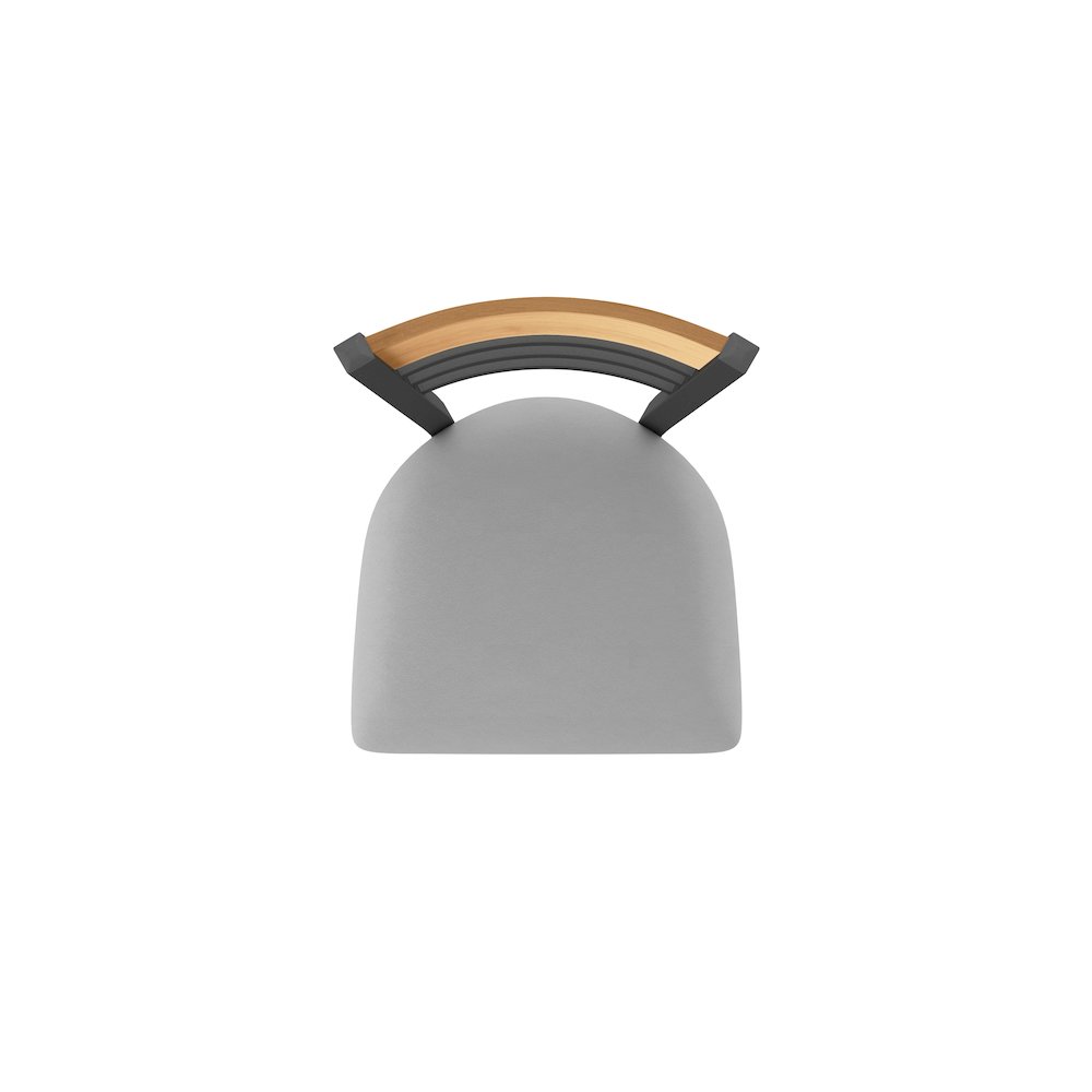 25" Swivel Counter Stool, Pewter Finish, Medium Back, Canter Folkstone Grey Seat. Picture 3