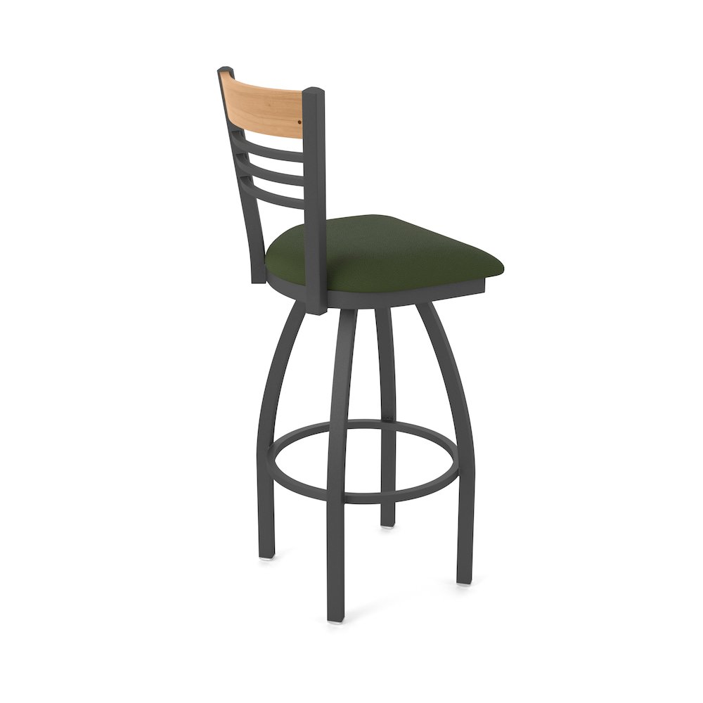 25" Swivel Counter Stool, Pewter Finish, Medium Back, Canter Pine Seat. Picture 2