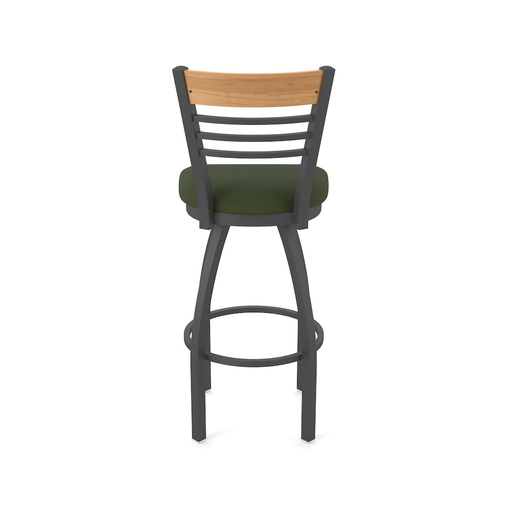 25" Swivel Counter Stool, Pewter Finish, Medium Back, Canter Pine Seat. Picture 6