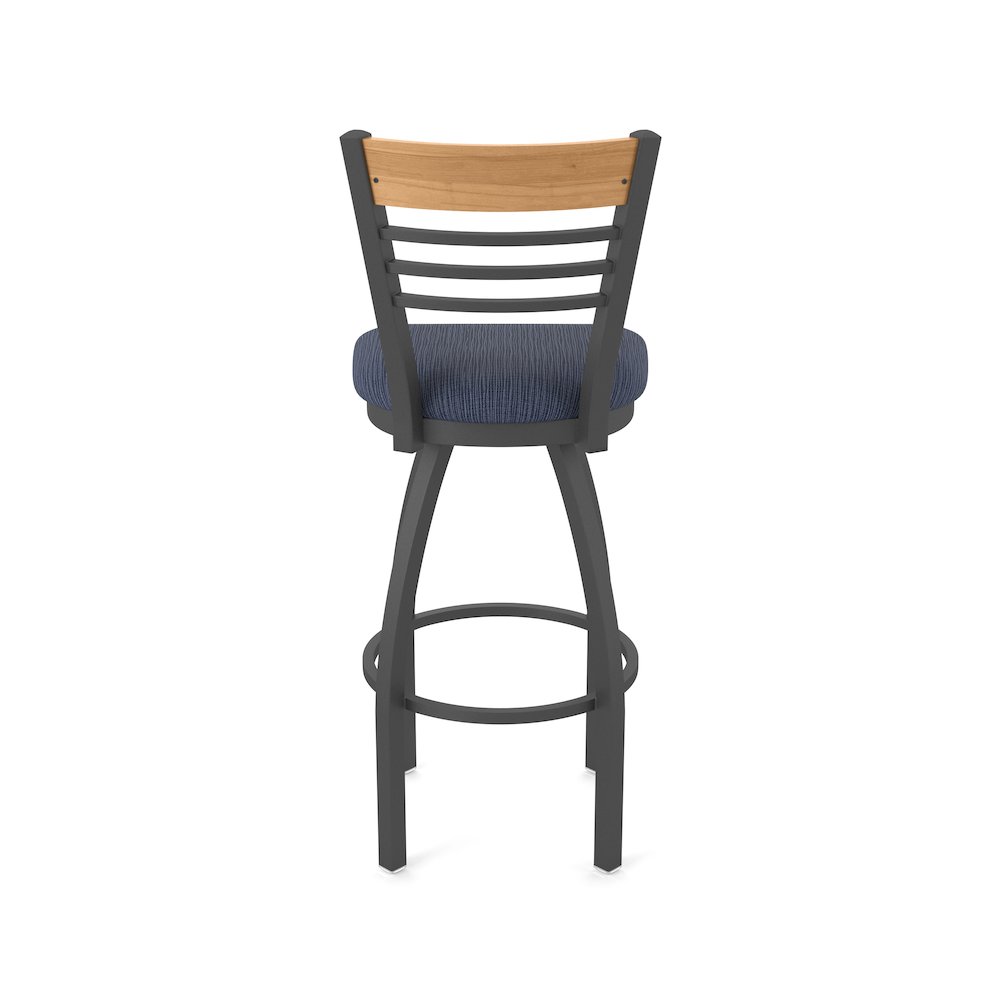 25" Swivel Counter Stool, Pewter Finish, Medium Back, Graph Anchor Seat. Picture 6