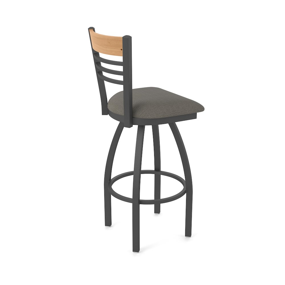25" Swivel Counter Stool, Pewter Finish, Medium Back, Graph Chalice Seat. Picture 2