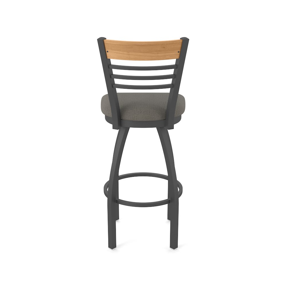 25" Swivel Counter Stool, Pewter Finish, Medium Back, Graph Chalice Seat. Picture 6