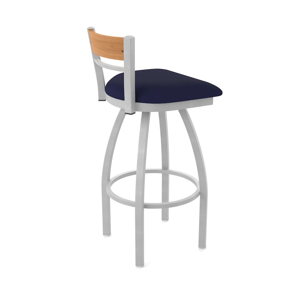 25" Swivel Counter Stool, Anodized Nickel Finish, Medium Back. Picture 2