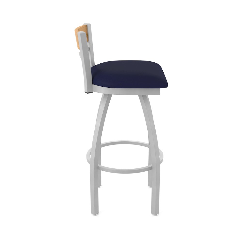 25" Swivel Counter Stool, Anodized Nickel Finish, Medium Back. Picture 4