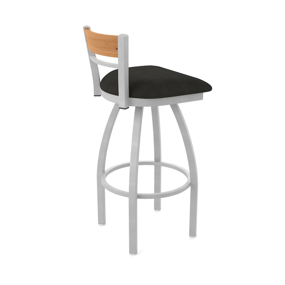 25" Swivel Counter Stool, Anodized Nickel Finish, Medium Back. Picture 2