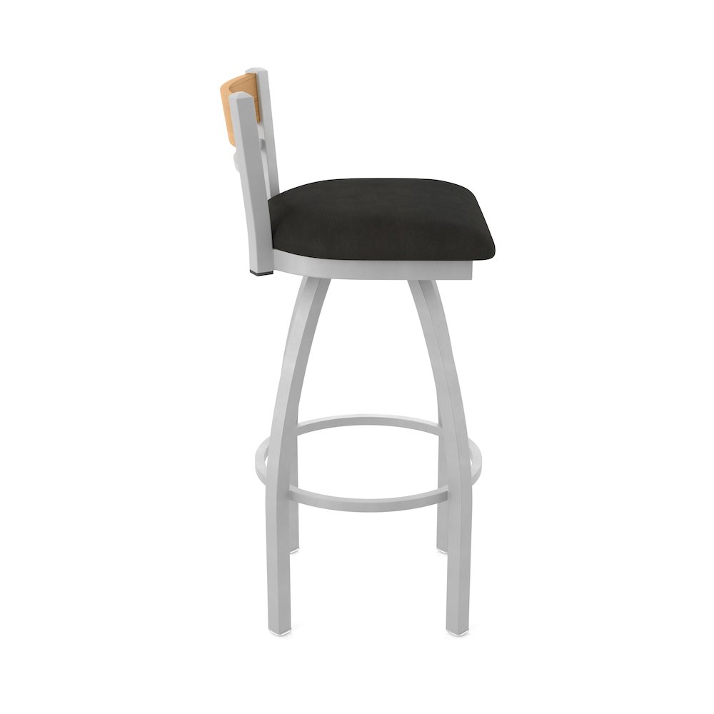 25" Swivel Counter Stool, Anodized Nickel Finish, Medium Back. Picture 4