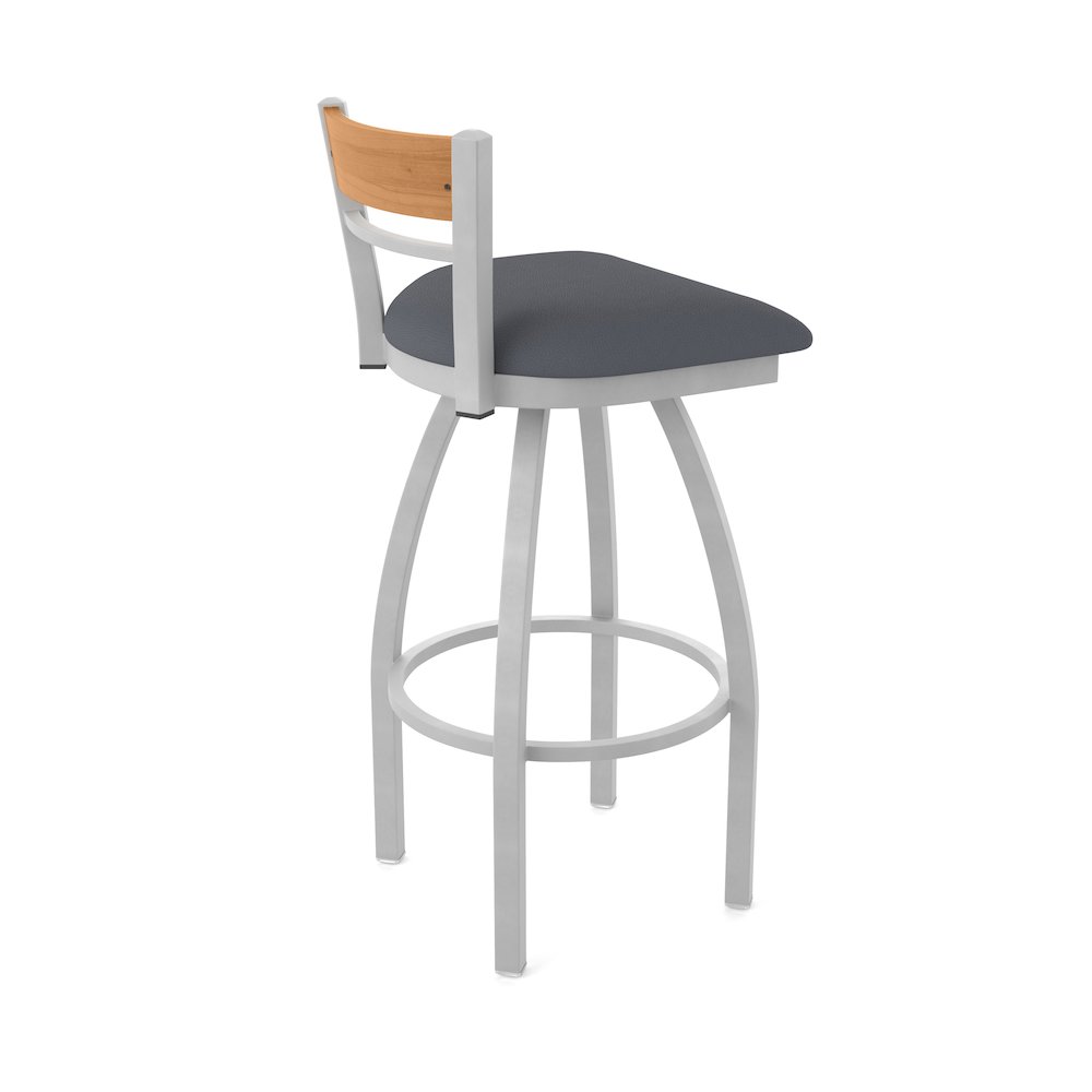 25" Swivel Counter Stool, Anodized Nickel Finish, Medium Back, Canter Storm Seat. Picture 2