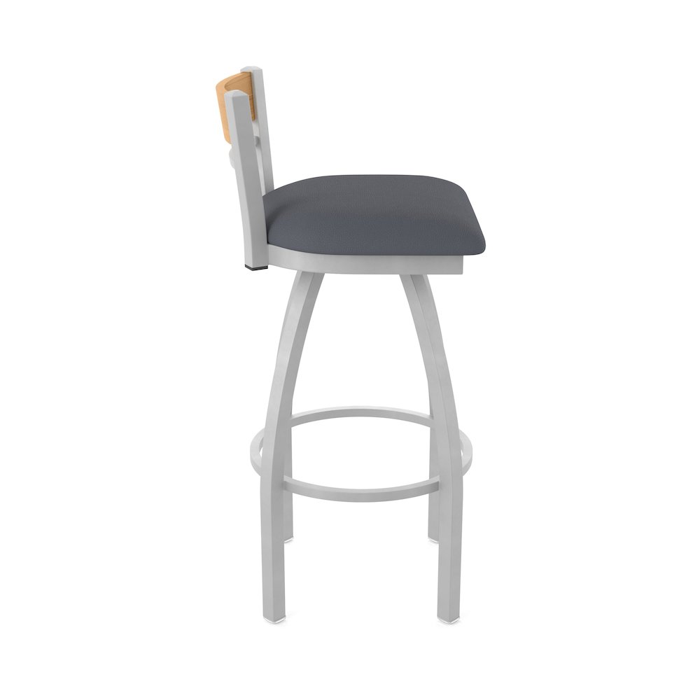 25" Swivel Counter Stool, Anodized Nickel Finish, Medium Back, Canter Storm Seat. Picture 4