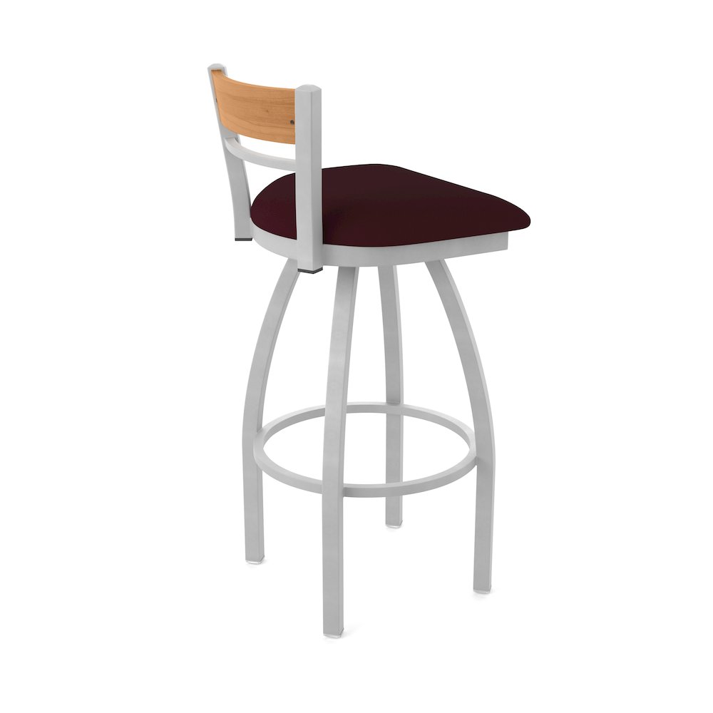25" Swivel Counter Stool, Anodized Nickel Finish, Medium Back. Picture 2