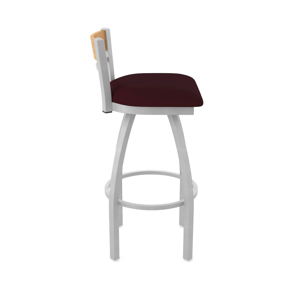 25" Swivel Counter Stool, Anodized Nickel Finish, Medium Back. Picture 4