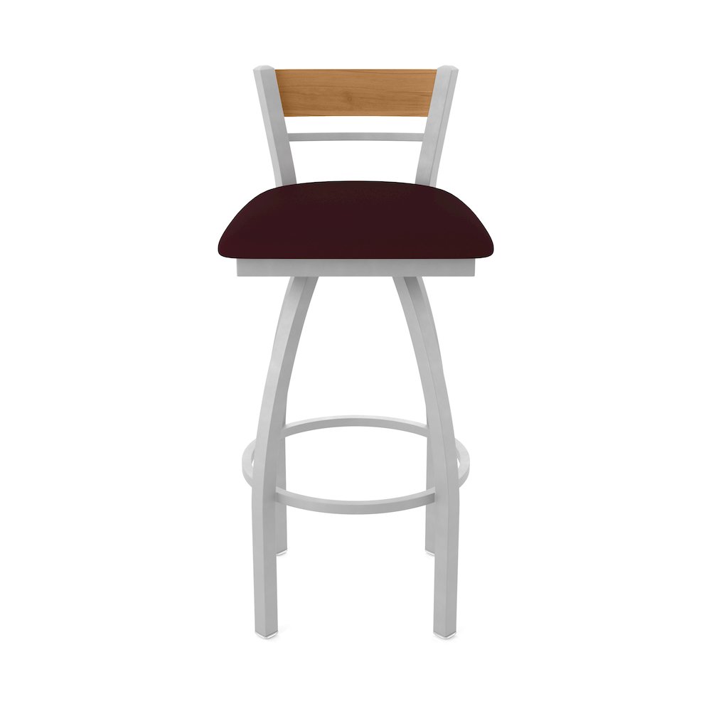 25" Swivel Counter Stool, Anodized Nickel Finish, Medium Back. Picture 5