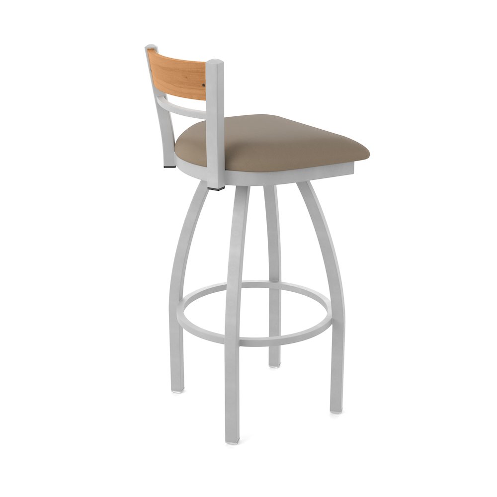 25" Swivel Counter Stool, Anodized Nickel Finish, Medium Back, Canter Earth Seat. Picture 2