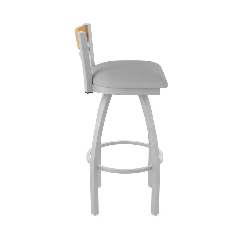 25" Swivel Counter Stool, Anodized Nickel Finish, Medium Back. Picture 4