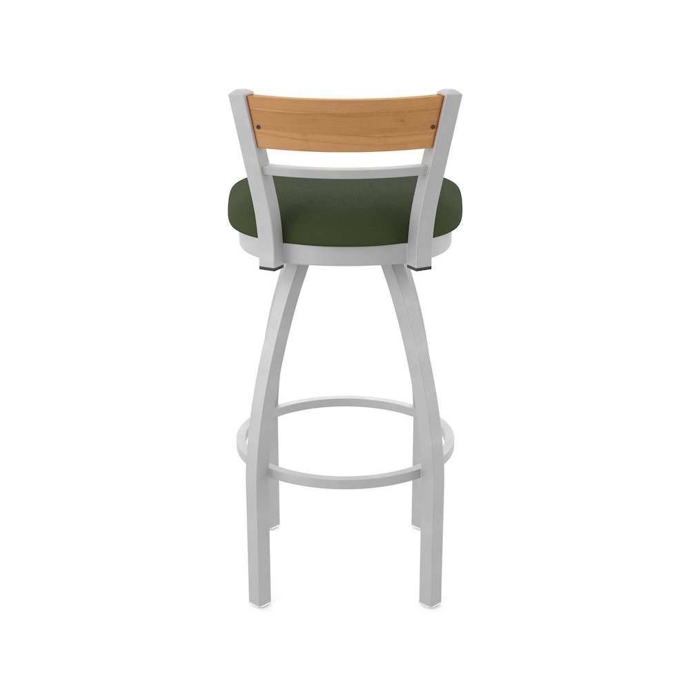 25" Swivel Counter Stool, Anodized Nickel Finish, Medium Back, Canter Pine Seat. Picture 6