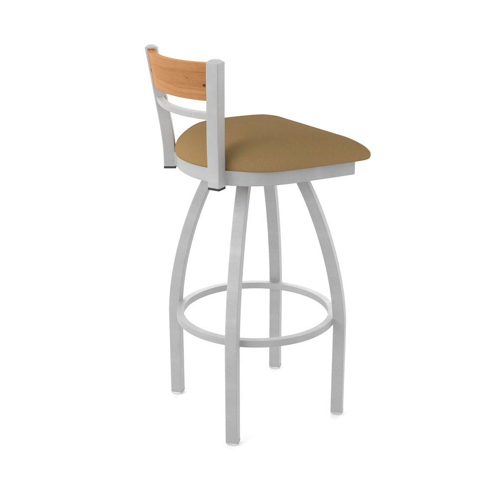 25" Swivel Counter Stool, Anodized Nickel Finish, Medium Back. Picture 2