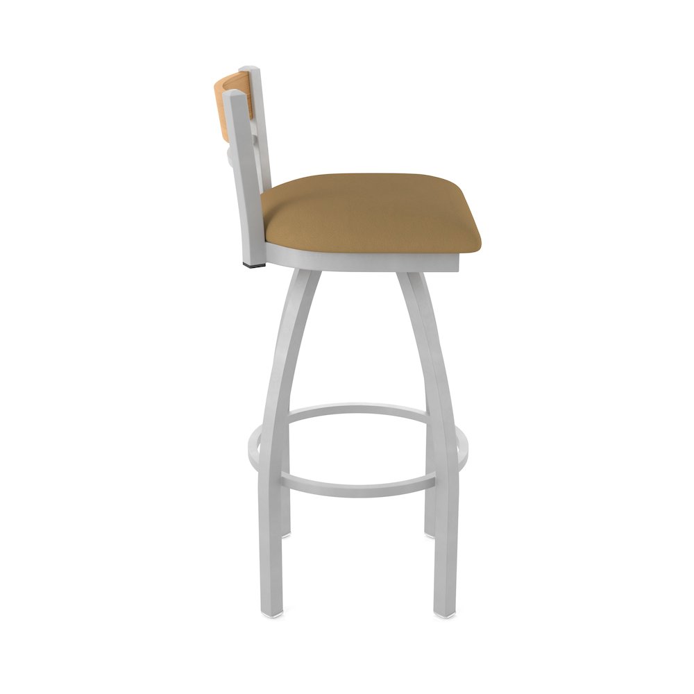 25" Swivel Counter Stool, Anodized Nickel Finish, Medium Back. Picture 4