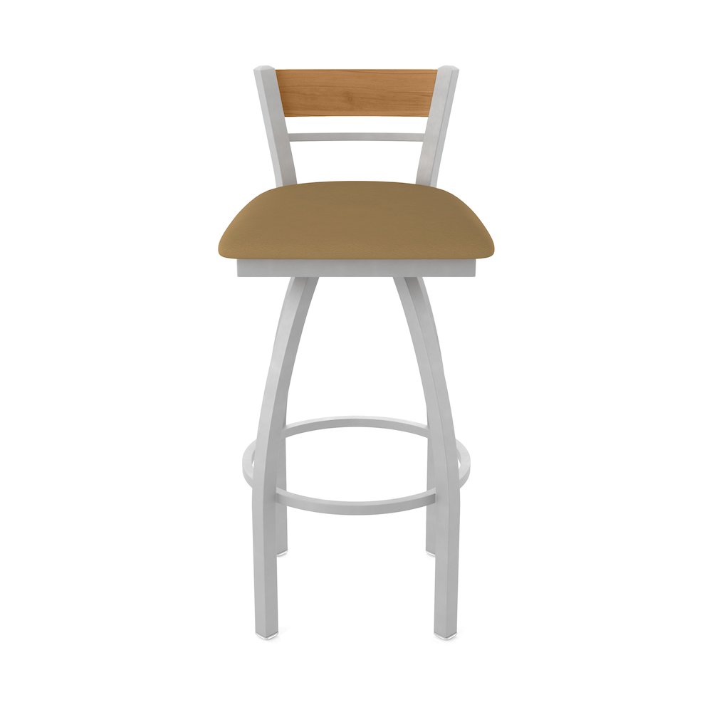 25" Swivel Counter Stool, Anodized Nickel Finish, Medium Back. Picture 5