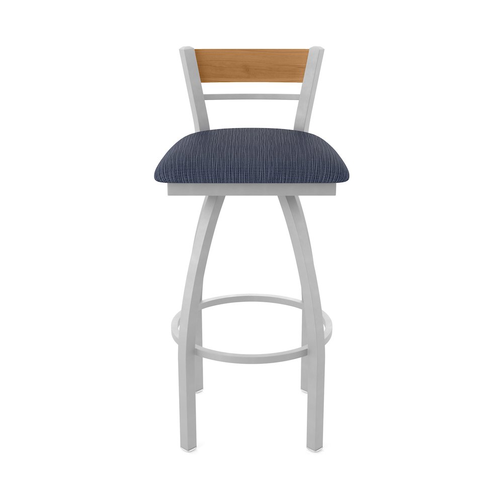 25" Swivel Counter Stool, Anodized Nickel Finish, Medium Back, Graph Anchor Seat. Picture 5