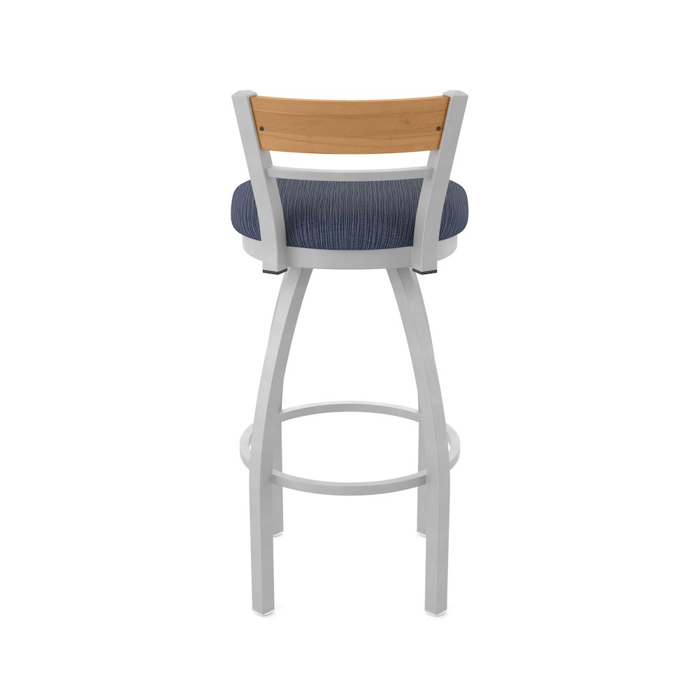 25" Swivel Counter Stool, Anodized Nickel Finish, Medium Back, Graph Anchor Seat. Picture 6
