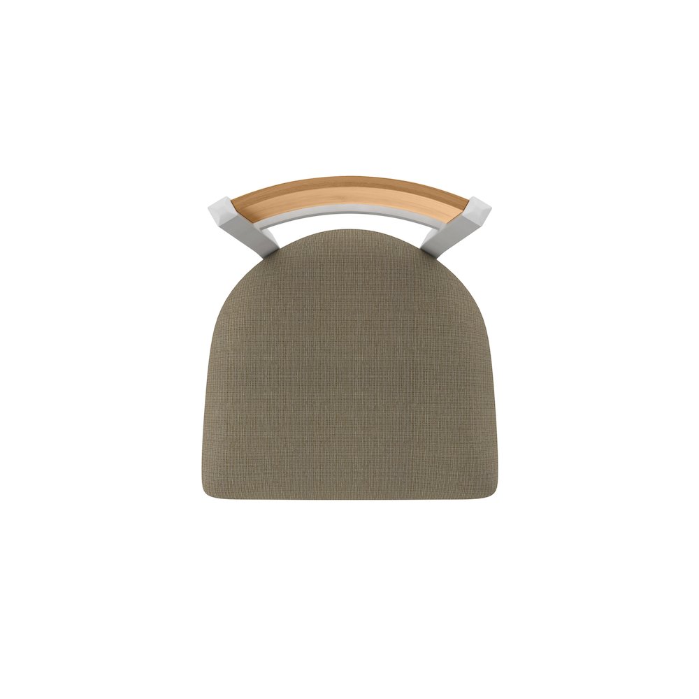25" Swivel Counter Stool, Anodized Nickel Finish, Medium Back, Graph Cork Seat. Picture 3