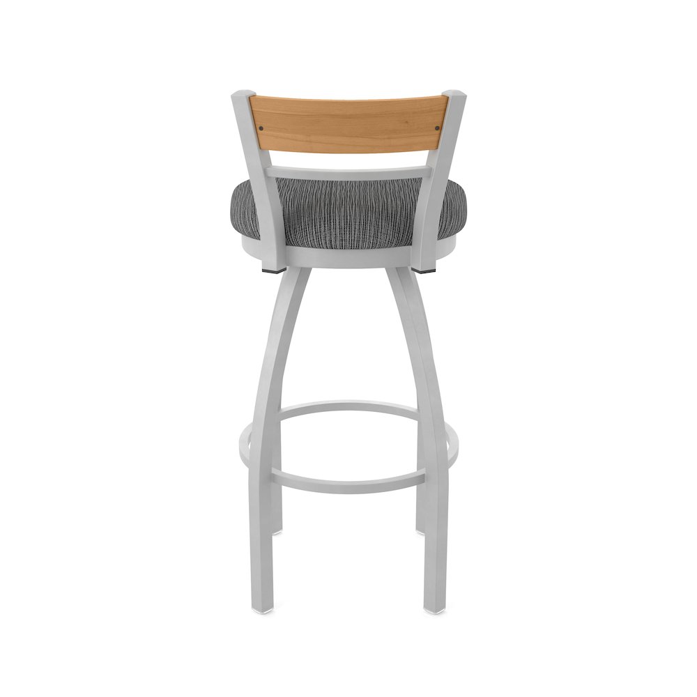 25" Swivel Counter Stool, Anodized Nickel Finish, Medium Back, Graph Coal Seat. Picture 6
