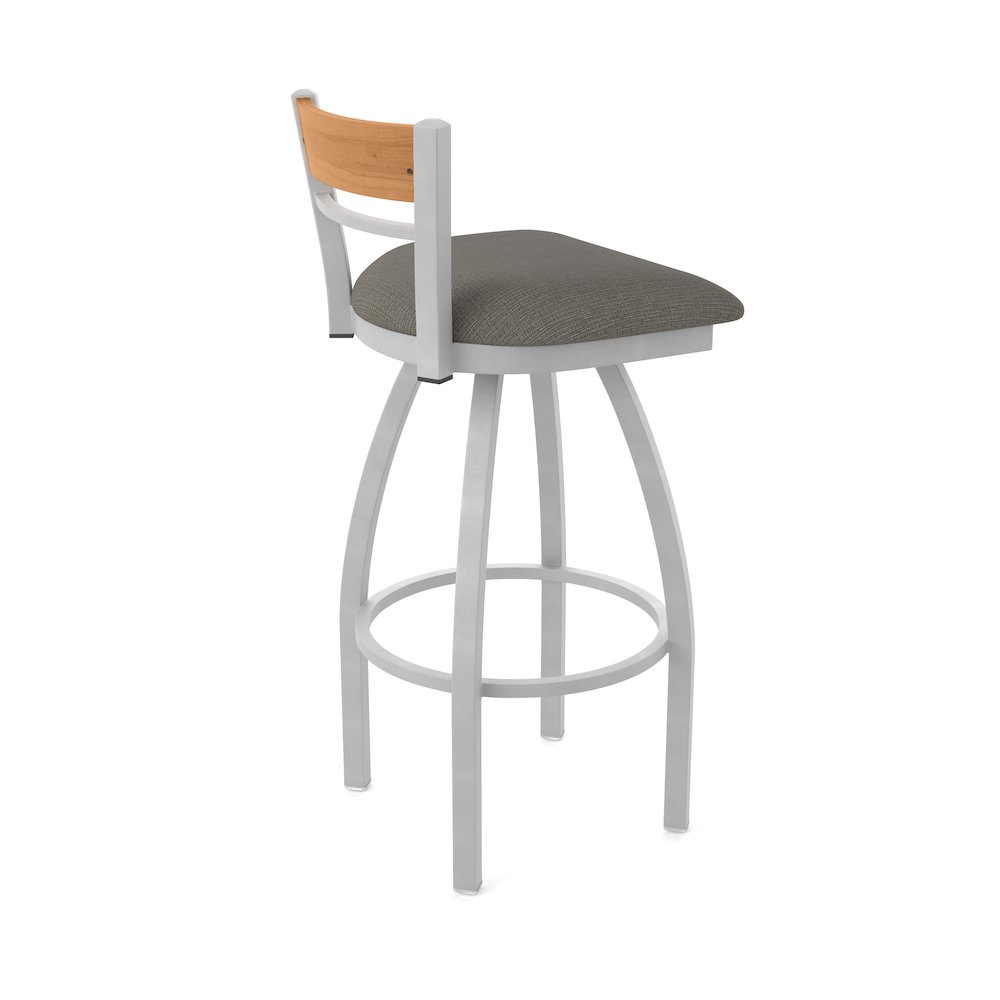 25" Swivel Counter Stool, Anodized Nickel Finish, Medium Back. Picture 2