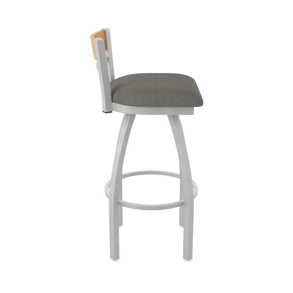 25" Swivel Counter Stool, Anodized Nickel Finish, Medium Back. Picture 4