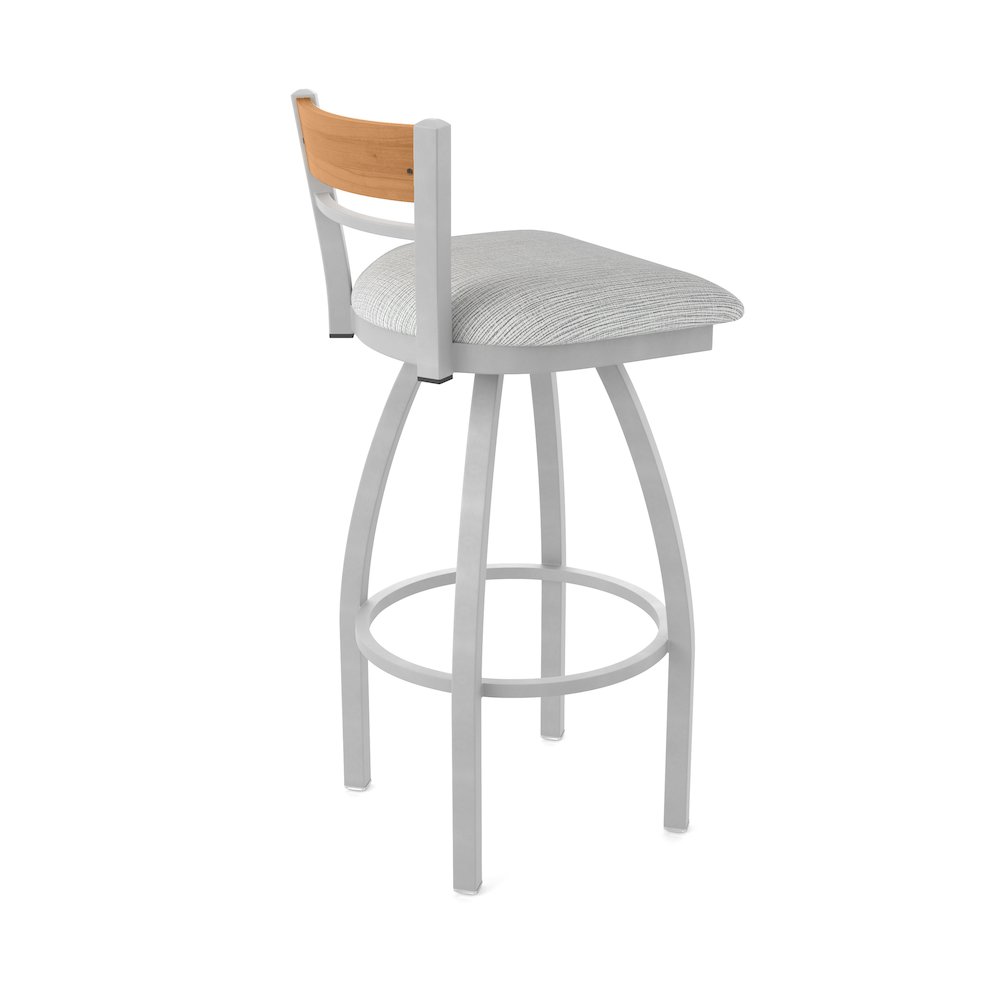 25" Swivel Counter Stool, Anodized Nickel Finish, Medium Back, Graph Alpine Seat. Picture 2