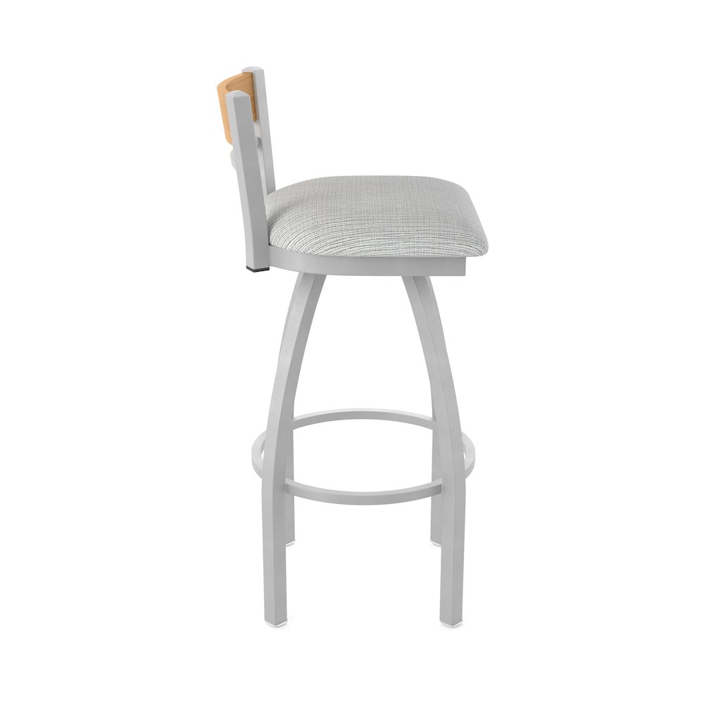 25" Swivel Counter Stool, Anodized Nickel Finish, Medium Back, Graph Alpine Seat. Picture 4