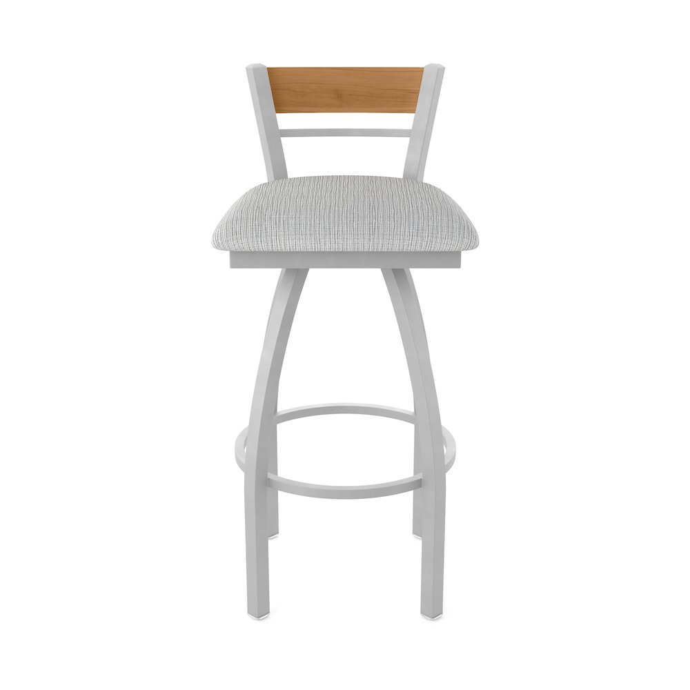 25" Swivel Counter Stool, Anodized Nickel Finish, Medium Back, Graph Alpine Seat. Picture 5