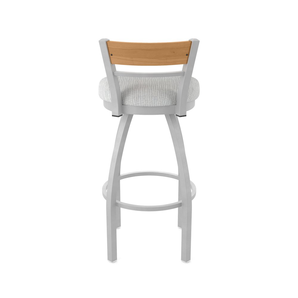 25" Swivel Counter Stool, Anodized Nickel Finish, Medium Back, Graph Alpine Seat. Picture 6