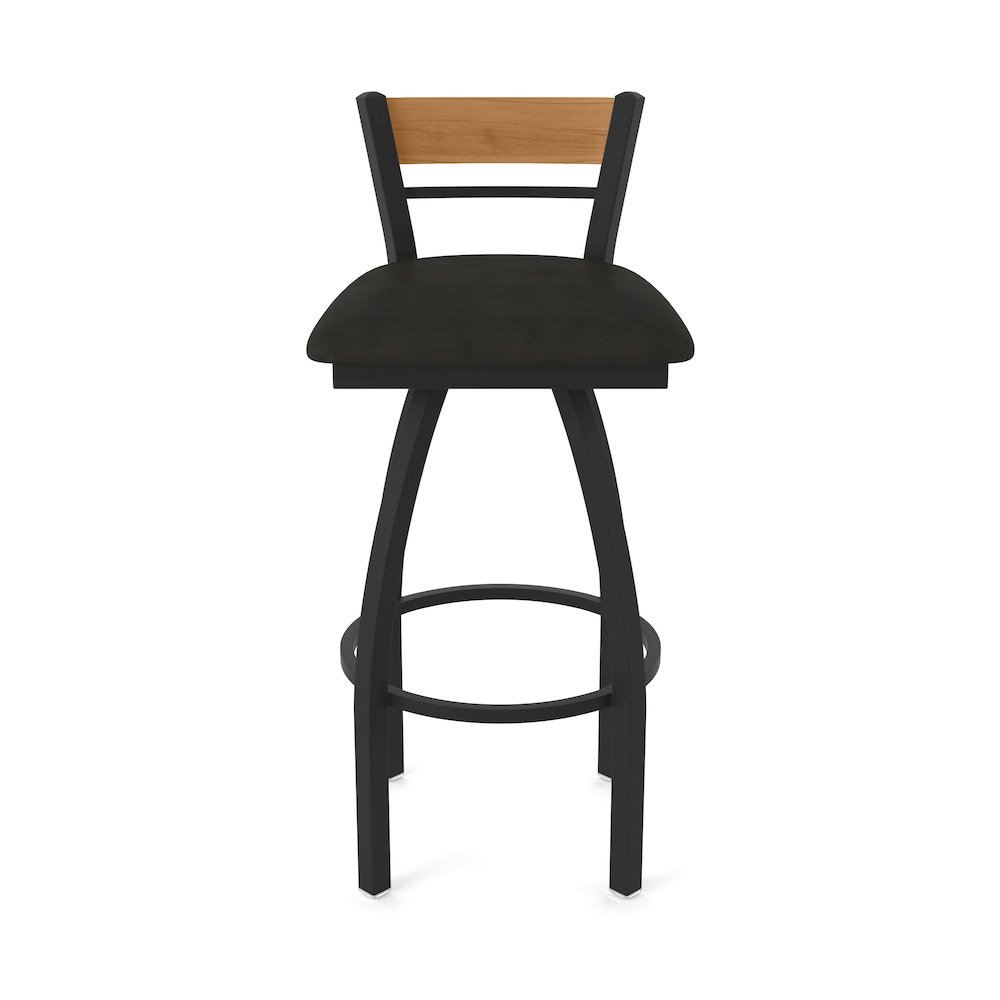 25" Swivel Counter Stool, Black Wrinkle Finish, Medium Back. Picture 5