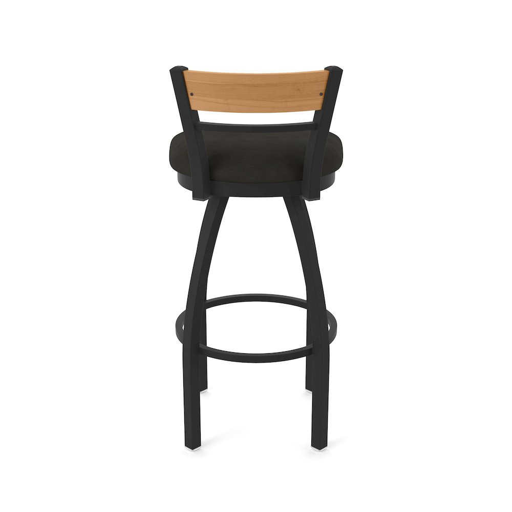 25" Swivel Counter Stool, Black Wrinkle Finish, Medium Back. Picture 6