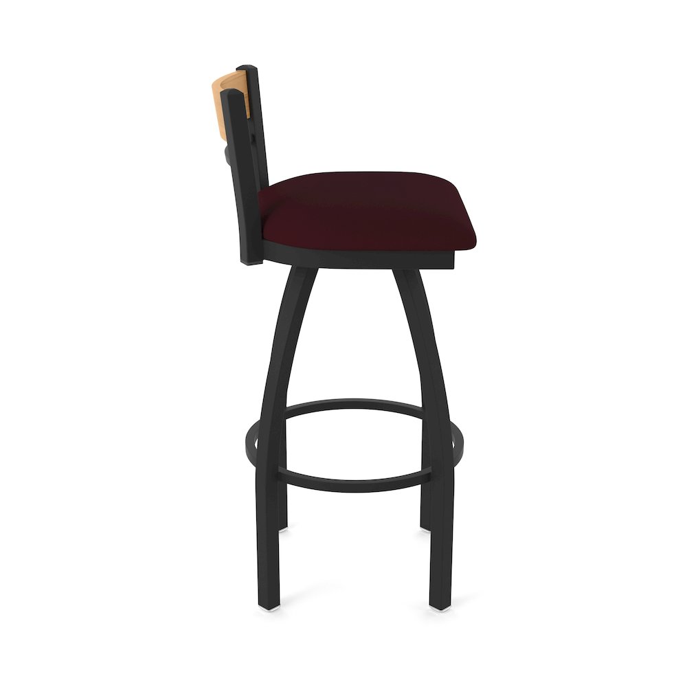 25" Swivel Counter Stool, Black Wrinkle Finish, Medium Back. Picture 4