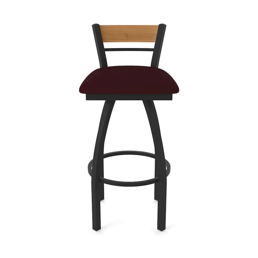 25" Swivel Counter Stool, Black Wrinkle Finish, Medium Back. Picture 5