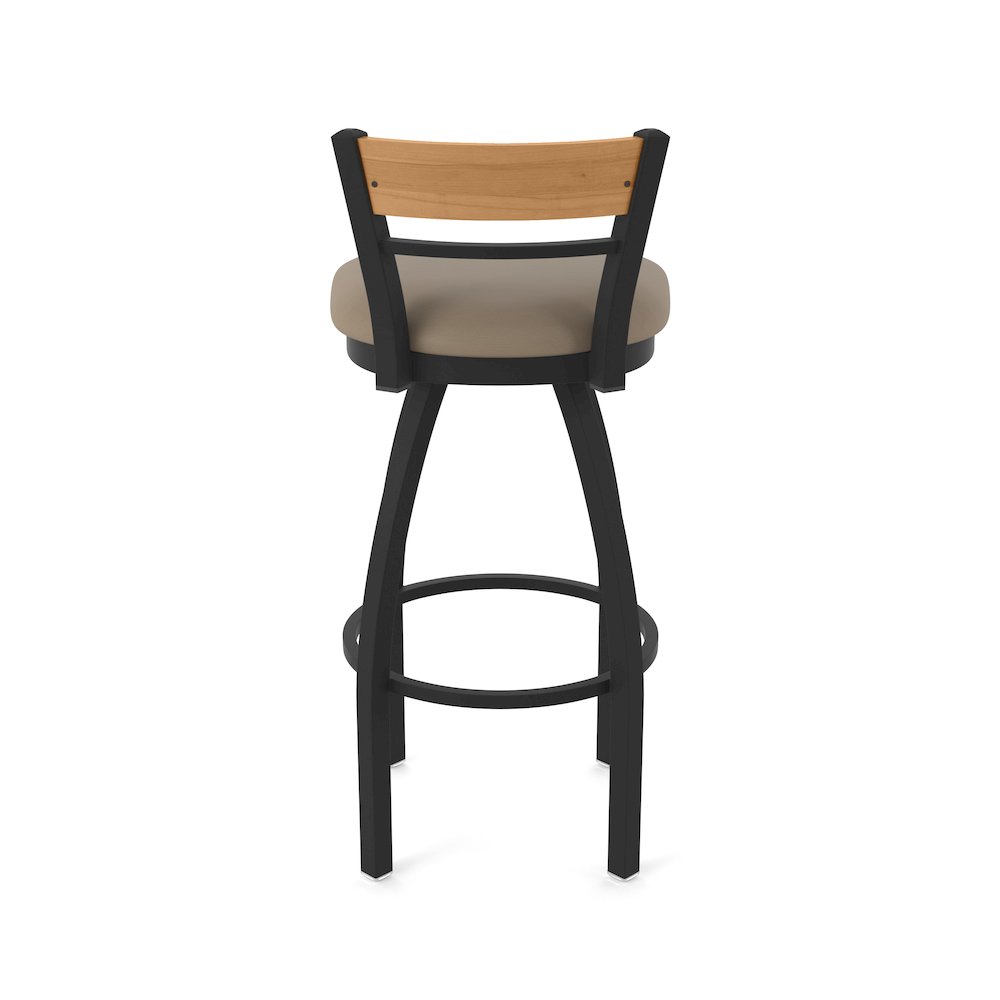 25" Swivel Counter Stool, Black Wrinkle Finish, Medium Back, Canter Earth Seat. Picture 6