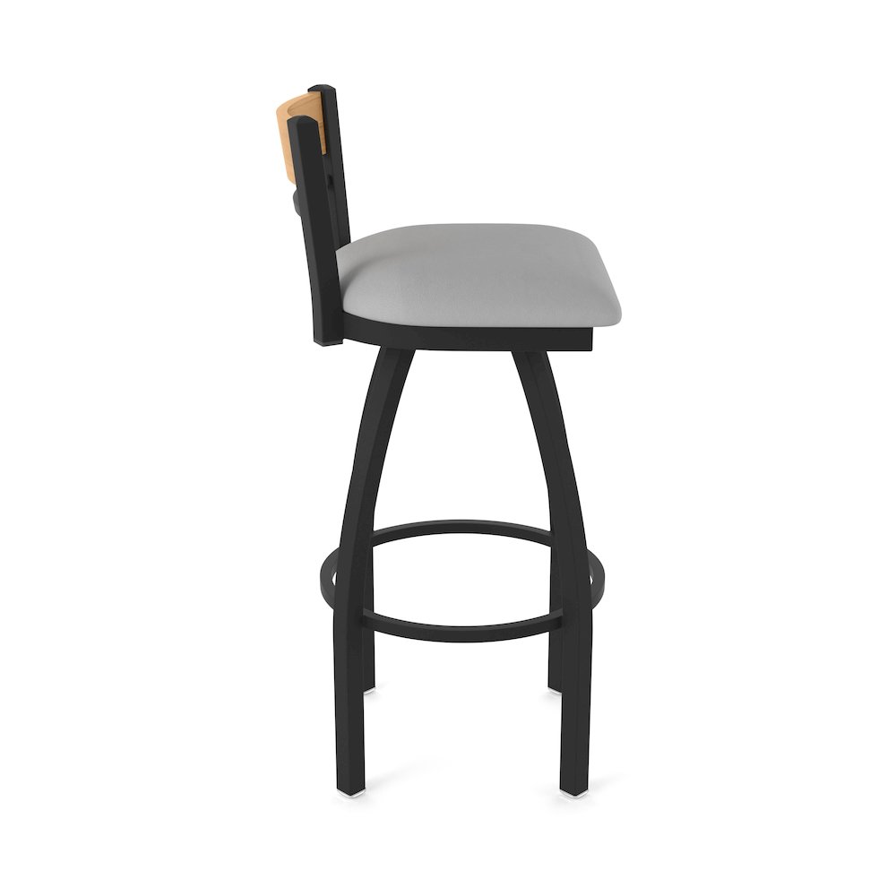 25" Swivel Counter Stool, Black Wrinkle Finish, Medium Back. Picture 4