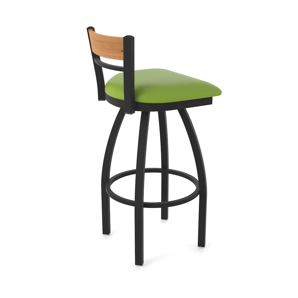 25" Swivel Counter Stool, Black Wrinkle Finish, Medium Back. Picture 2