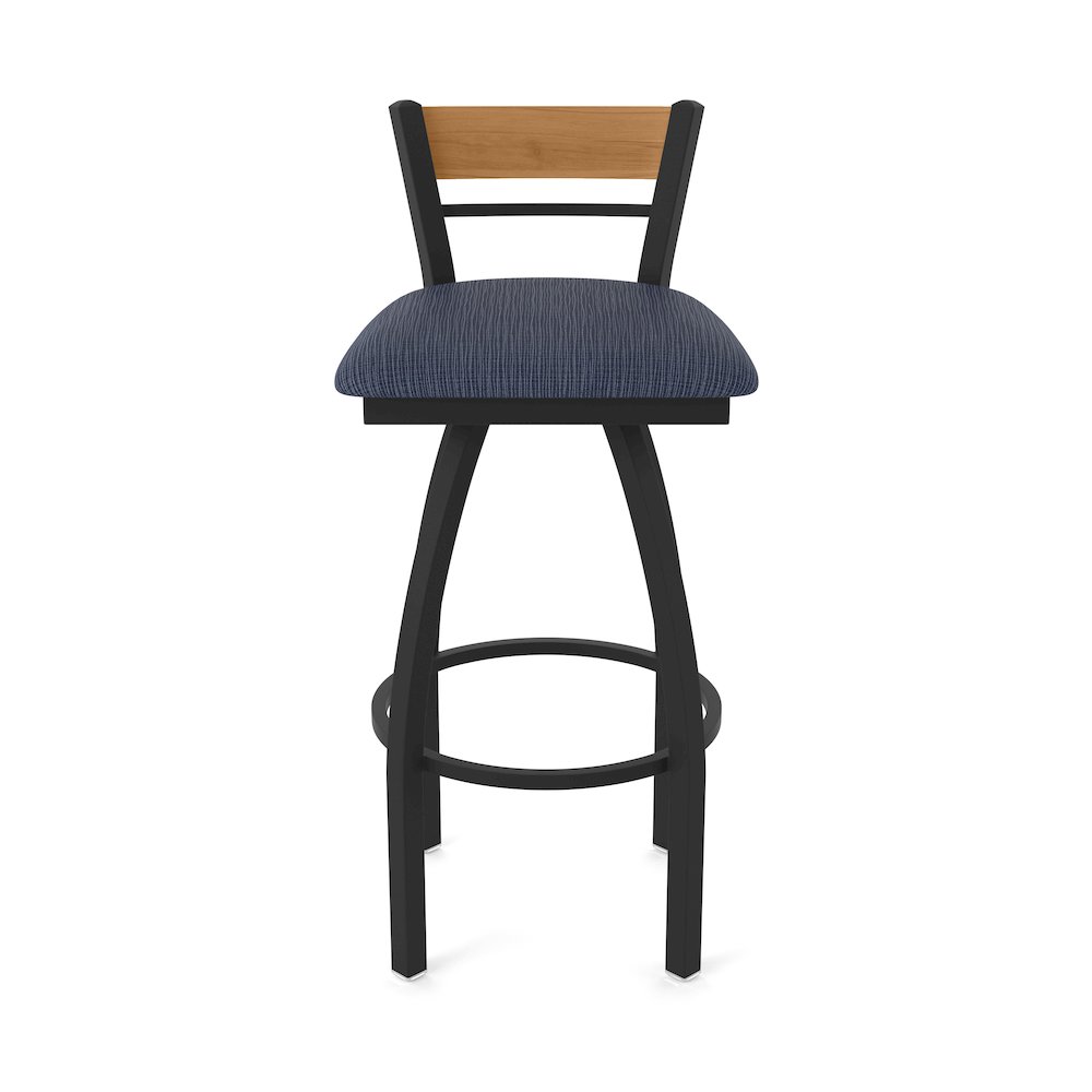 25" Swivel Counter Stool, Black Wrinkle Finish, Medium Back, Graph Anchor Seat. Picture 5