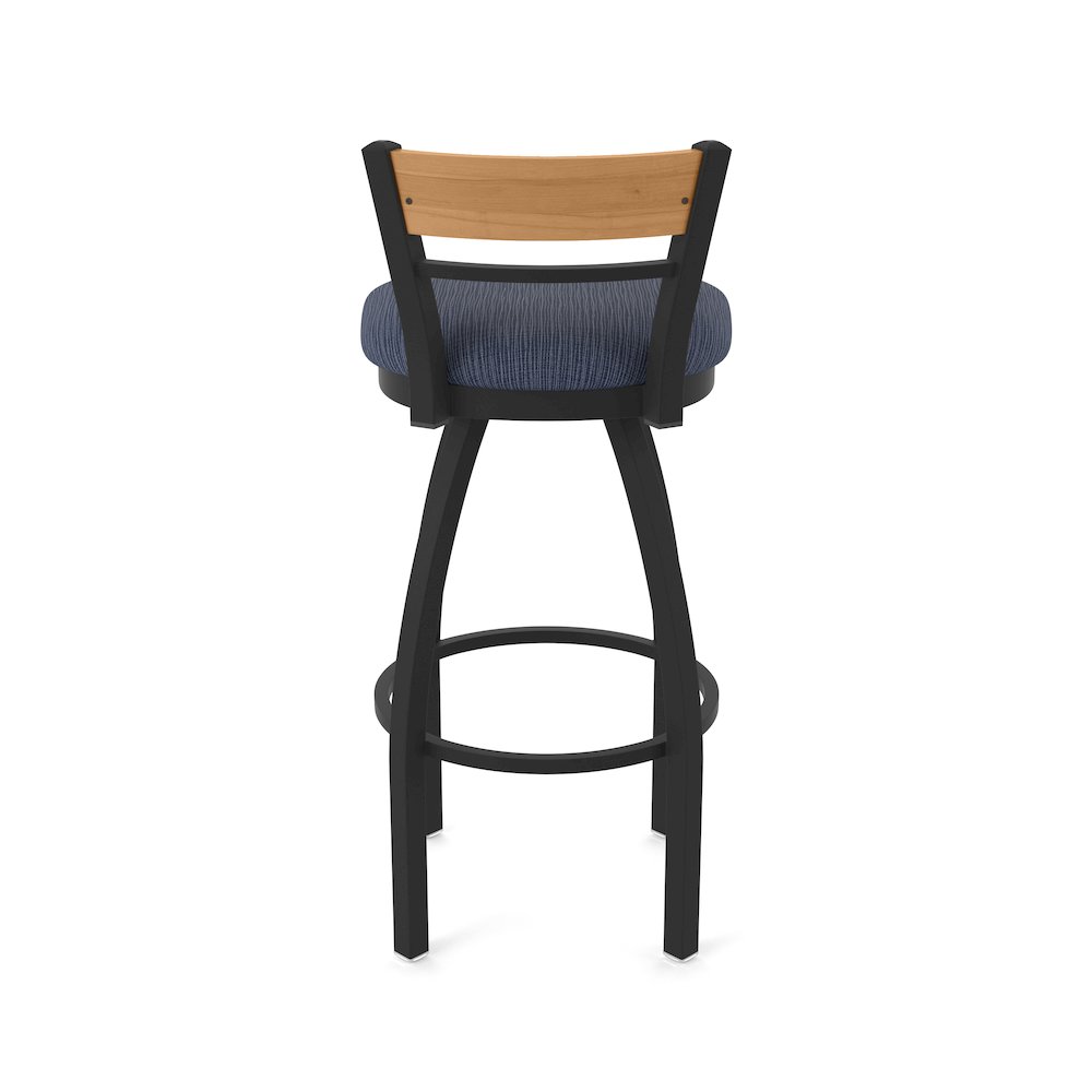 25" Swivel Counter Stool, Black Wrinkle Finish, Medium Back, Graph Anchor Seat. Picture 6