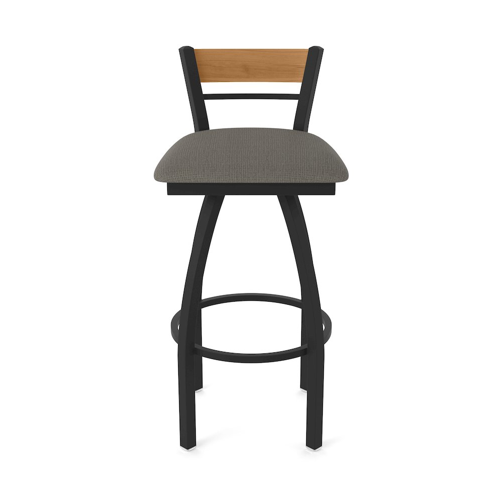 25" Swivel Counter Stool, Black Wrinkle Finish, Medium Back, Graph Chalice Seat. Picture 5